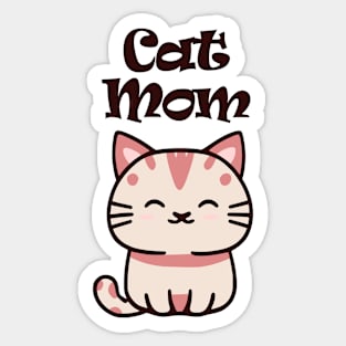 Cat Mom Catmom Pink Kitten Sticker